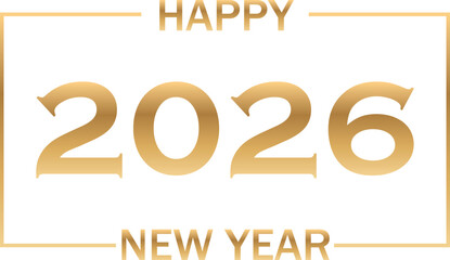 Golden Happy New Year 2026 Banner  Elegant PNG and Vector Design