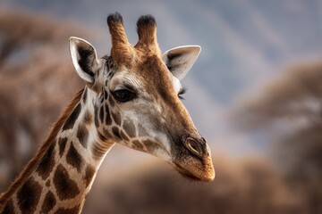 Obraz premium The giraffe is the tallest living land mammal and a large African ungulate