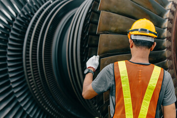 Professional Asian engineer male working service power plant turbine fan blade electrical generator © Quality Stock Arts