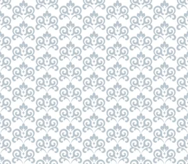 Fototapete Floral pattern. Seamless vector background. Vintage wallpaper in the Baroque style. White and gray ornament for fabric, wallpaper, packaging. Ornate Damask flower illustration © ELENA