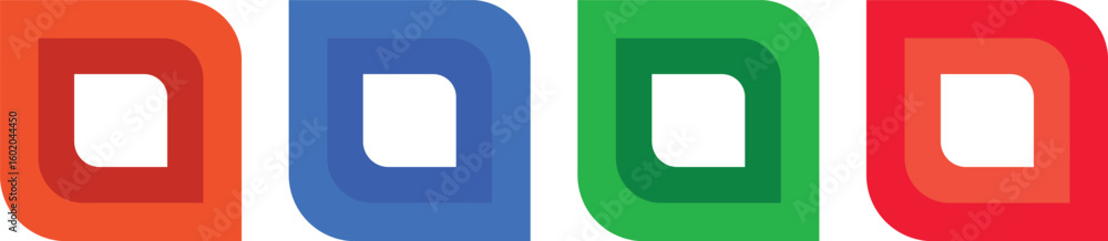 Poster colorful. square icon set with rounded borders isolated on shape line art vector icon