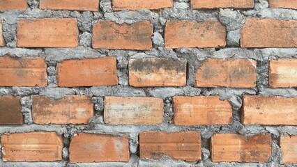 Close-up of an aged brick wall showcasing rustic textures and earthy tones.