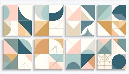 Geometric abstract pattern tiles