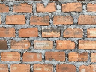 Close-up of a textured brick wall displaying earthy tones and weathered appearance.