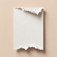 Ripped white paper on beige background