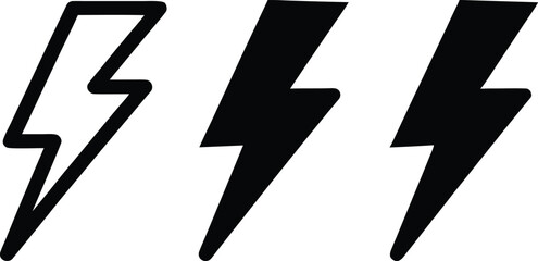 Lightning icon vector set, Thunderbolt. Vector illustration