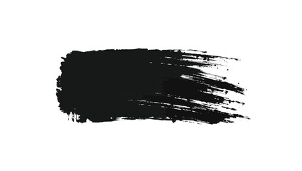 A thick black brush mark with visible bristle texture isolated on white background