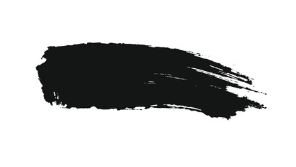 Fototapeta premium A broad black brushstroke with subtle texture isolated on white background
