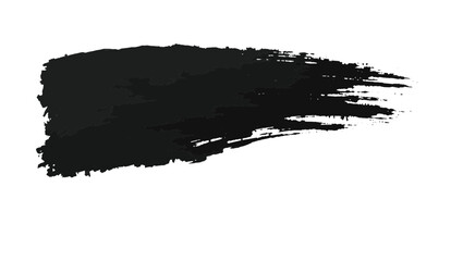 Fototapeta premium A bold black brush stroke isolated on a white background