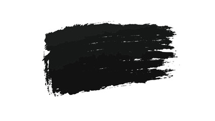 Fototapeta premium A horizontal black paint stroke with textured edges isolated on white