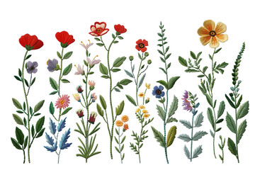 Assorted floral display with transparent background