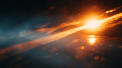 Obraz premium Fiery orange flare streak with abstract cinematic burn texture