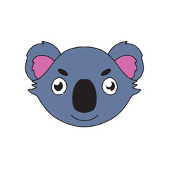 koala expression different cartoon illustration stock. animal heads cartoon background for baby textile, wrapping paper, wallpaper, fabric and more. Vector illustration. emoticon, sticker