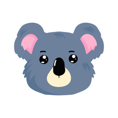 koala expression different cartoon illustration stock. animal heads cartoon background for baby textile, wrapping paper, wallpaper, fabric and more. Vector illustration. emoticon, sticker