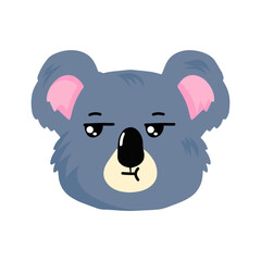 koala expression different cartoon illustration stock. animal heads cartoon background for baby textile, wrapping paper, wallpaper, fabric and more. Vector illustration. emoticon, sticker