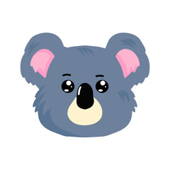 koala expression different cartoon illustration stock. animal heads cartoon background for baby textile, wrapping paper, wallpaper, fabric and more. Vector illustration. emoticon, sticker