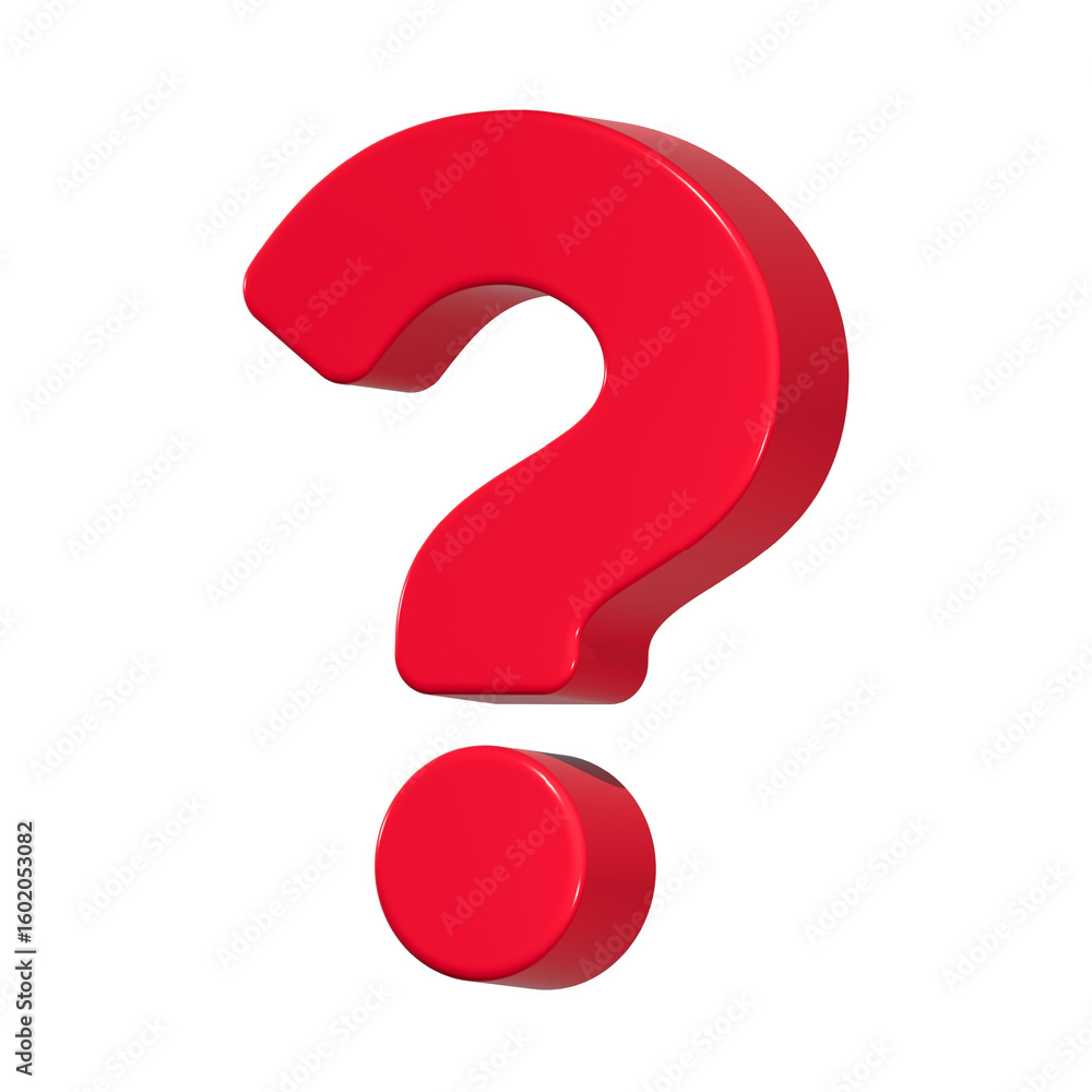 Aufkleber question mark 3d rendering symbol question
