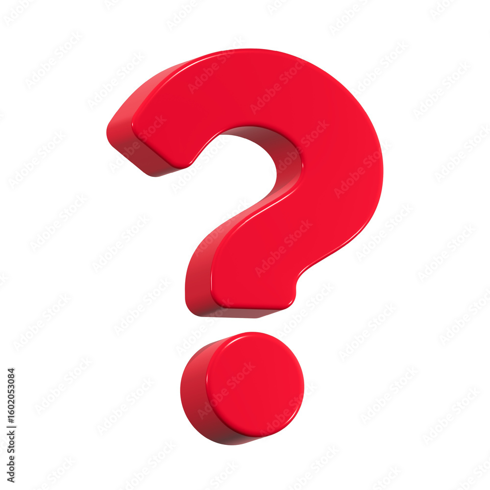 Poster question mark 3d rendering symbol question