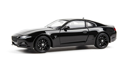 Obraz premium Sleek Black Sports Car on White 1.