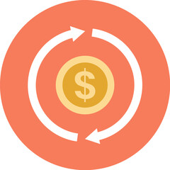 Obraz premium Stylized illustration of modern city buildings in a circular graphic design.