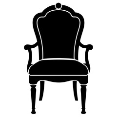 Elegant armchair silhouette, classic furniture design for sophisticated interior, stately vintage style, timeless home decor, refined seating option