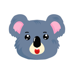koala expression different cartoon illustration stock. animal heads cartoon background for baby textile, wrapping paper, wallpaper, fabric and more. Vector illustration. emoticon, sticker