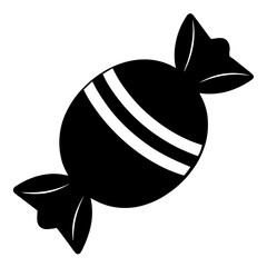 Classic wrapped candy illustration perfect for holiday designs and sweet treat promotions with a nostalgic, simple, and eye-catching style