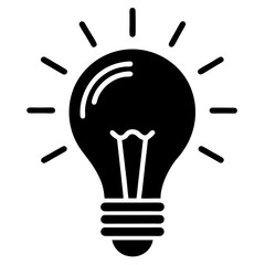 Brilliant black lightbulb radiates innovation, ideal for business ideas, creative projects, and solutions that spark inspiration, vector origin