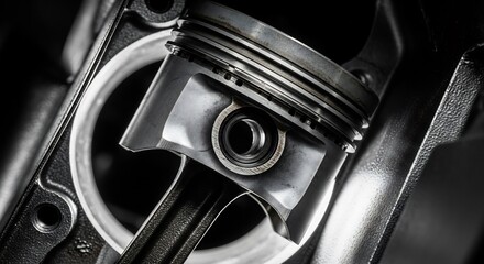 Engine Piston and Connecting Rod Assembly in Detail