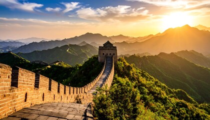 Majestic Great Wall at Sunset