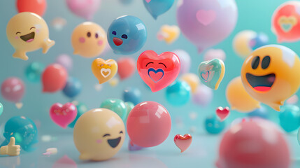 3d Floating social media chat bubbles