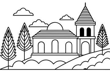  Nature & Landscape Coloring Pages: Tropical, Mountains, Houses & More