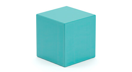 Fototapeta premium Teal Cube Shape Geometric Block 3D Render.