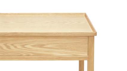 Light wood table with raised edge isolated on a transparent background light brown