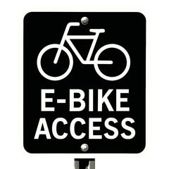 E-bike access sign indicating cycling routes in a public area
