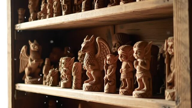 Carved Creatures A Shelf of Whimsical Wood Figures