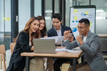 Group of business people are having a meeting at the office.