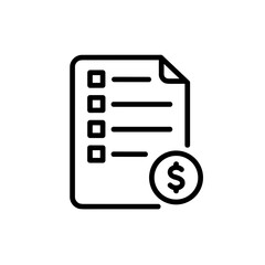 Fototapeta premium Checklist document with dollar sign for financial planning 