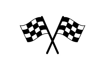 
Racing flag icon, Finish flag silhouette. Vector illustration