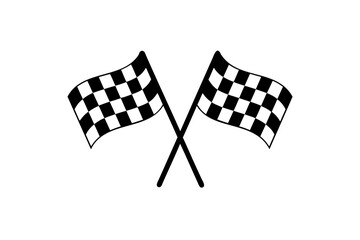 Fototapeta premium Racing flag icon, Finish flag silhouette. Vector illustration