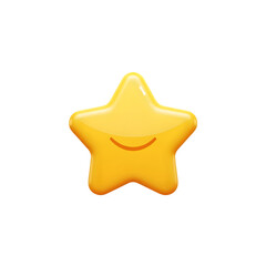 Golden star 3D vector icon isolated on white for success and celebration
