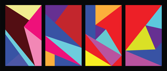 Vector design of wall decoration with colorful geometric style