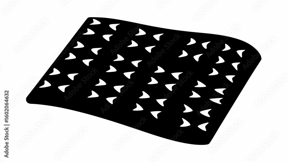 Aufkleber black rectangular shape with rounded corners and a pattern of white arrowheads scattered across it e