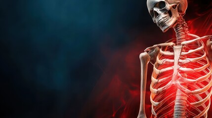 Glowing Human Rib Cage Anatomy Illustration