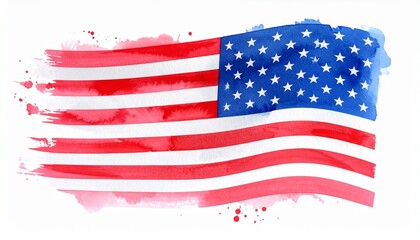 Bold USA Flag Texture on Clean Isolated White Background
