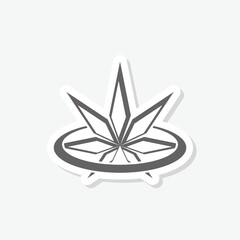 Marijuana cannabis icon sticker isolated on gray background