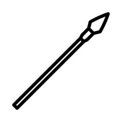 Spear outline icon. combat weapon black line illustration.