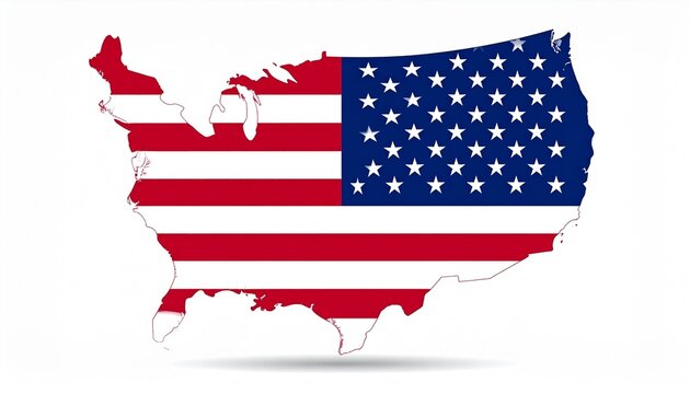 National Flag of USA Flying on White Backdrop with No Noise
- Powered by Adobe