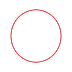 Glowing red circle outline isolated on transparent background