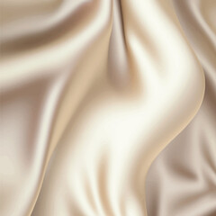 Elegant beige silk fabric background. Textile texture. Vector illustration	